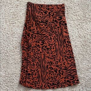 Forever 21 Animal Print Pencil Skirt - Brown and Black